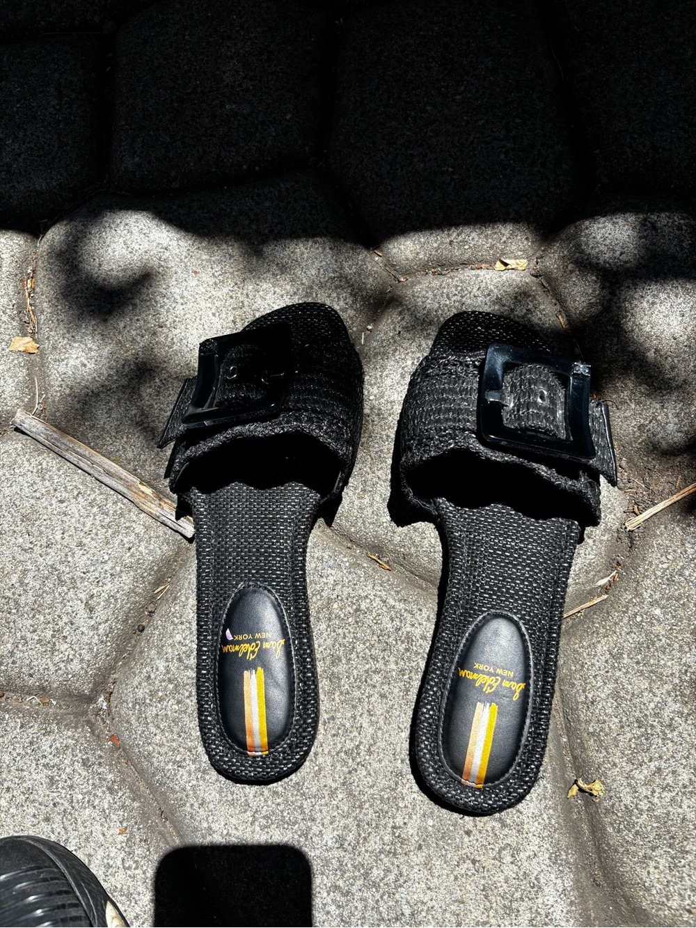 Sam Edelman New York Black Slide Sandals with Buckle 7.5